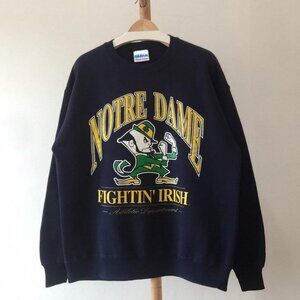 Vintage Notre Dame Fighting Irish Football Sweatshirt, 90s Retro NCAA Shirt Tee